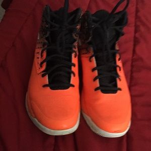 Orange Under Armour shoes